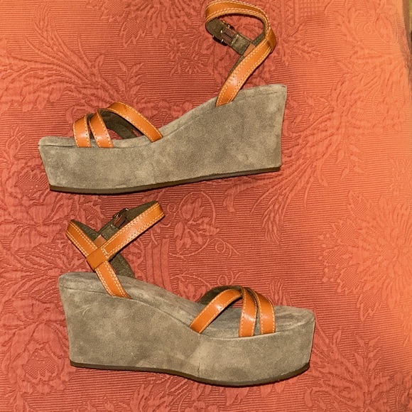 American Eagle: Leather Platform Sandals, Size: 9 - Picture 1 of 12